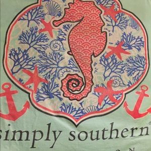 Simply Southern mint seahorse T-shirt Sz S